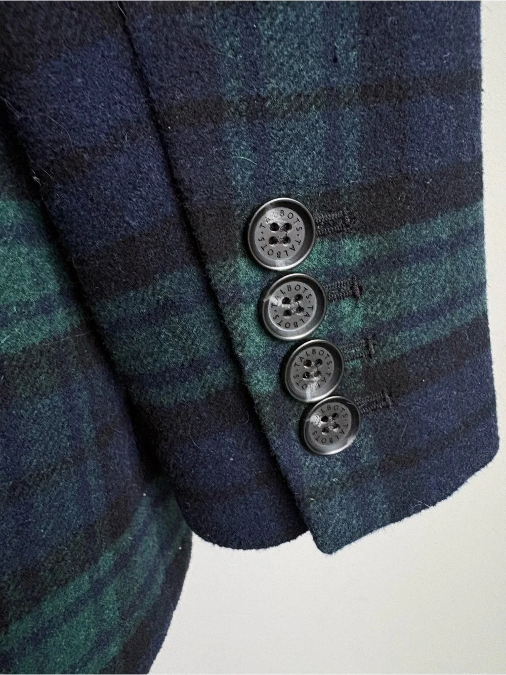 Talbots Blackwatch Plaid Wool Blend Blazer Preppy Classic Jacket Size 8